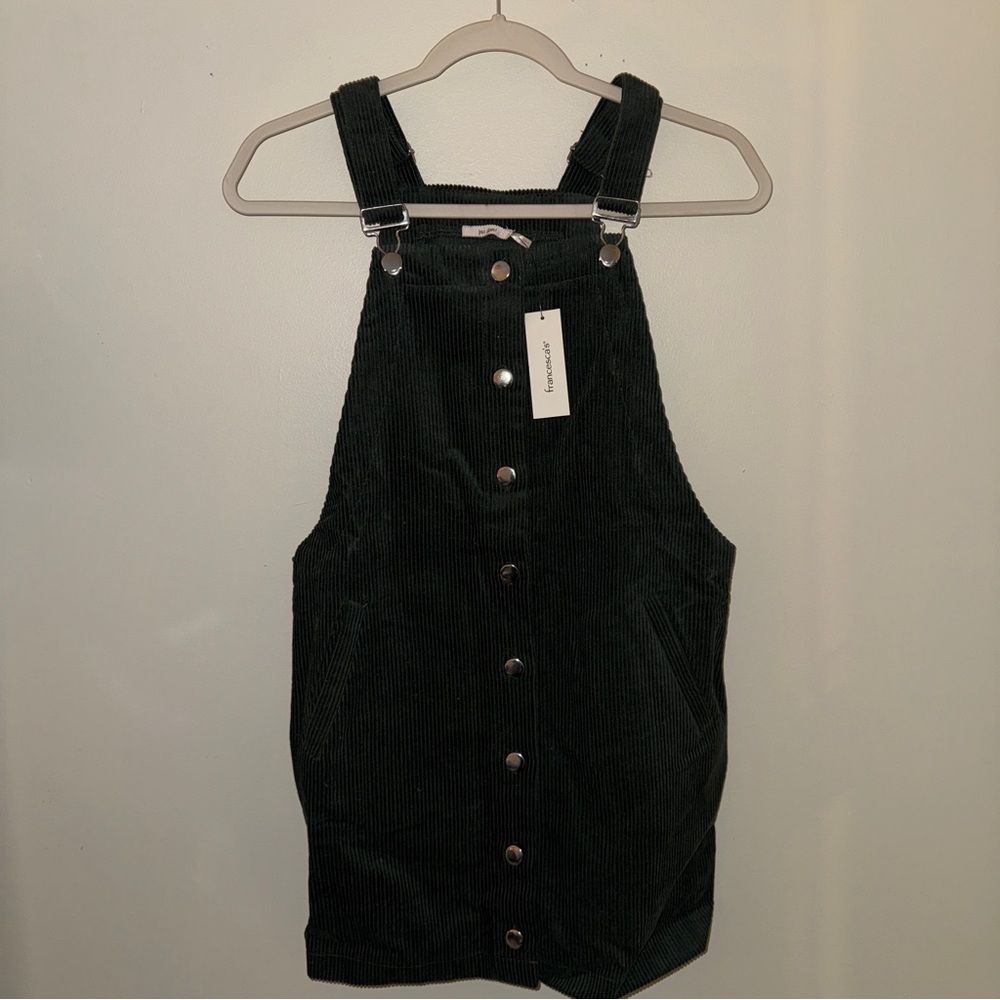 Francesca's Collections Dark Corduroy Overall Dress